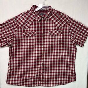Eddie Bauer Pearl Snap Button‎ Micro Plaid Shirt 3XL